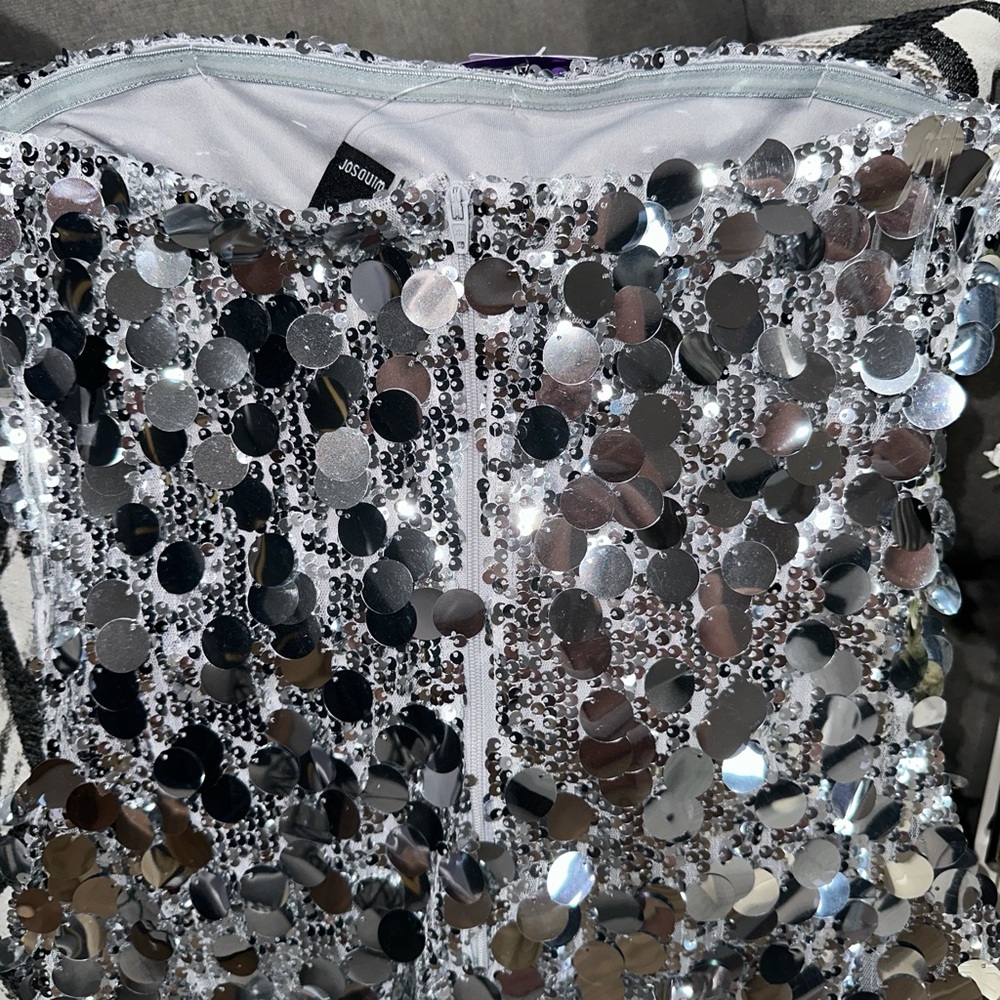 Olga Formal Sequin Strapless Mini Dress Size S - Picture 5 of 5
